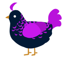 A tumblr and amethyst chicken with a half-lace pattern
