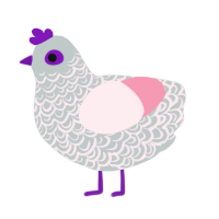A silver and rose chicken with a double-lace pattern