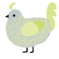 A silver and lemon chicken with a double-lace pattern