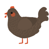 A bark chicken with a lace pattern