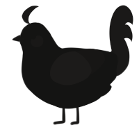A black and sable chicken