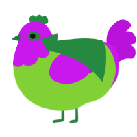 A grass and amethyst chicken with a head pattern