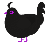 A sable chicken with a lace pattern