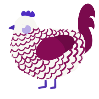 A white and wine chicken with a lace pattern