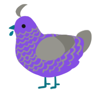 A blurple and ash chicken with a lace pattern