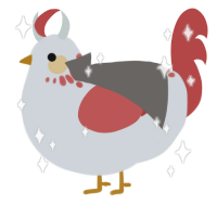 A mist and red chicken with a neck-speckle pattern