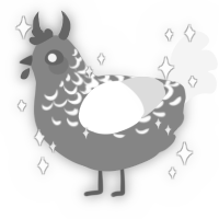 A ash and white chicken with a half-lace pattern