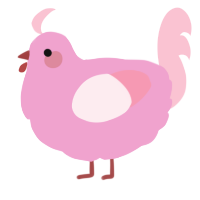 A pink and rose chicken
