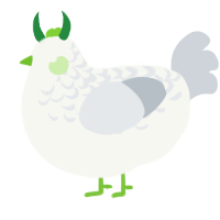 A white and mist chicken with a half-lace pattern