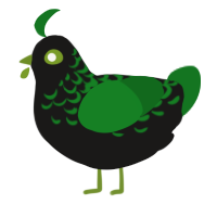 A sable and leaf chicken with a half-lace pattern