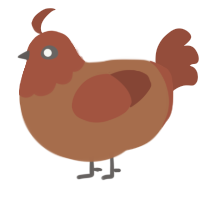 A brown and russet chicken with a head pattern