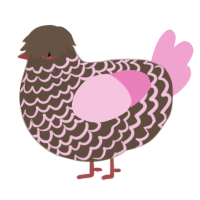 A bark and pink chicken with a lace pattern