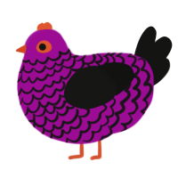 (unnamed), a plum and black chicken with a lace pattern