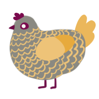 A ash and honey chicken with a lace pattern