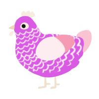 A orchid and rose chicken with a lace pattern