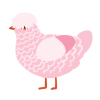 A rose chicken with a lace pattern