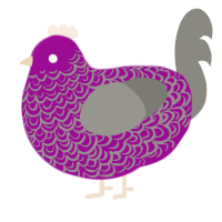 A plum and ash chicken with a double-lace pattern