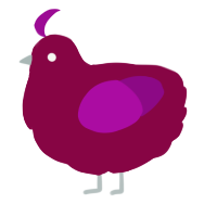 Whisk, a maroon and plum chicken