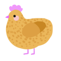 A honey and orange chicken with a speckle pattern