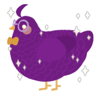 A violet chicken with a lace pattern