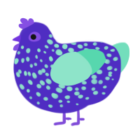Deep Sea Fish, a indigo and mint chicken with a speckle pattern
