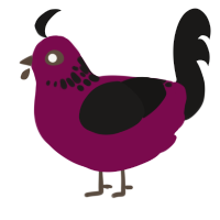 Winter Nights, a wine and sable chicken with a neck-speckle pattern