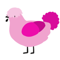 berry, a pink and fuchsia chicken