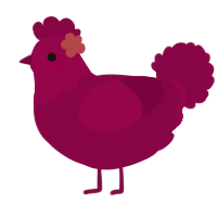 A maroon chicken with a head pattern