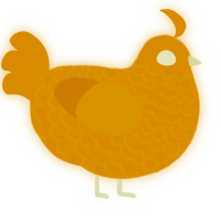 A gold chicken with a lace pattern