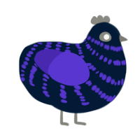 La Banque, a tumblr and indigo chicken with a bar pattern