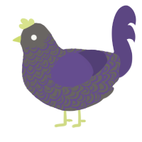 A grey and overcast chicken with a double-lace pattern