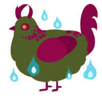 A olive and maroon chicken with a neck-speckle pattern
