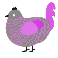A ash and orchid chicken with a lace pattern