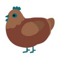 A russet and brown chicken with a head pattern