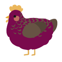 A wine and bark chicken with a half-lace pattern