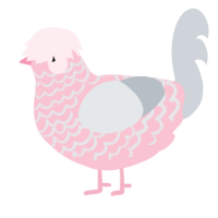 A rose and mist chicken with a lace pattern