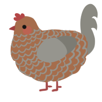 A brown and ash chicken with a lace pattern