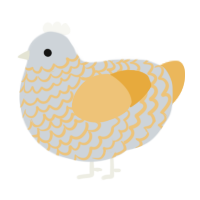 Greyson, a mist and honey chicken with a lace pattern