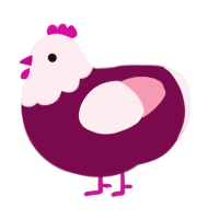 A wine and rose chicken with a head pattern