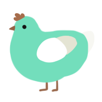 A mint and white chicken