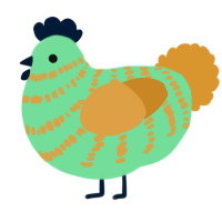 A spring and orange chicken with a bar pattern