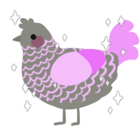 A ash and lavender chicken with a lace pattern