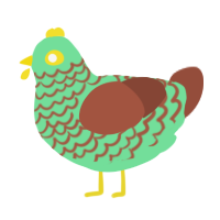 A spring and russet chicken with a lace pattern