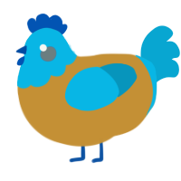 (unnamed), a gold and cerulean chicken with a head pattern