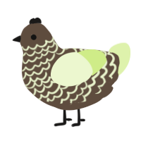 A bark and apple chicken with a lace pattern