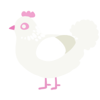 Pink princess, a white chicken with a neck-speckle pattern