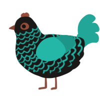 (unnamed), a sable and turquoise chicken with a lace pattern