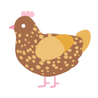 A brown and honey chicken with a speckle pattern