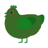 A olive and leaf chicken with a double-lace pattern