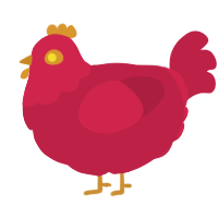 Desire to Fire, a crimson chicken with a head pattern
